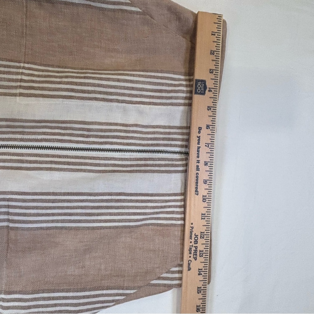 BCBGeneration Beige and White Striped Midi Skirt - Picture 6 of 8